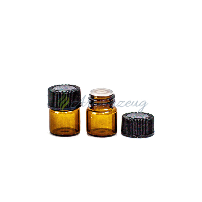 Laden Sie das Bild in Galerie -Viewer, 1 Ml Probeflaschen Braunglas (24 Stk.) Glassflaschen
