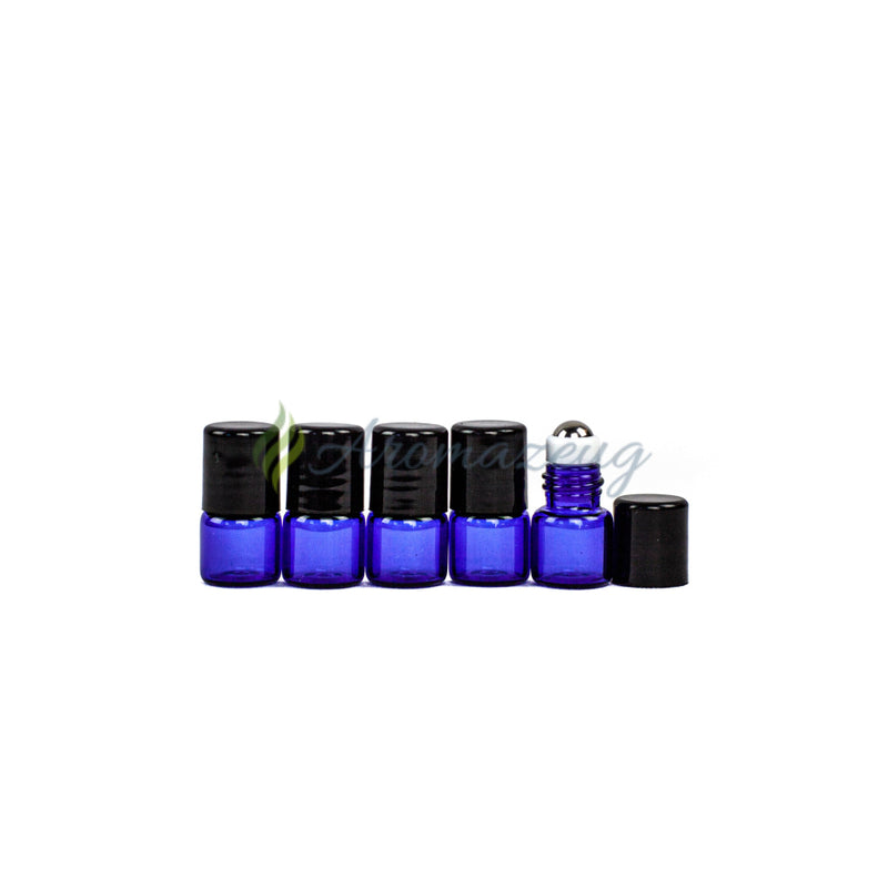 Laden Sie das Bild in Galerie -Viewer, 1 Ml Roll-On-Flaschen (Paket Von 5) Blau Roll-On Flasche
