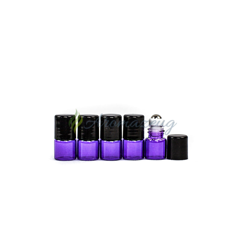 Laden Sie das Bild in Galerie -Viewer, 1 Ml Roll-On-Flaschen (Paket Von 5) Lila Roll-On Flasche
