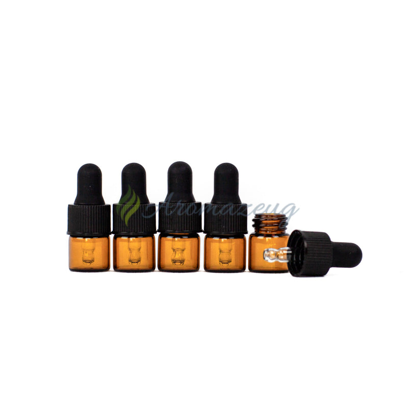 Laden Sie das Bild in Galerie -Viewer, 1 Ml Tropfpipetten Flaschen (Paket Von 5) Braunglas Zubehör
