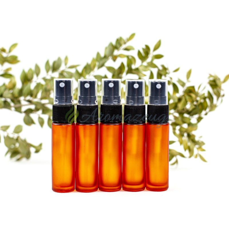 Laden Sie das Bild in Galerie -Viewer, 10 Ml Deluxe Farbige Roll-On-Flaschen In Matt Mit Spray-Aufsatz - Paket Von 5 Orange Spray Flasche
