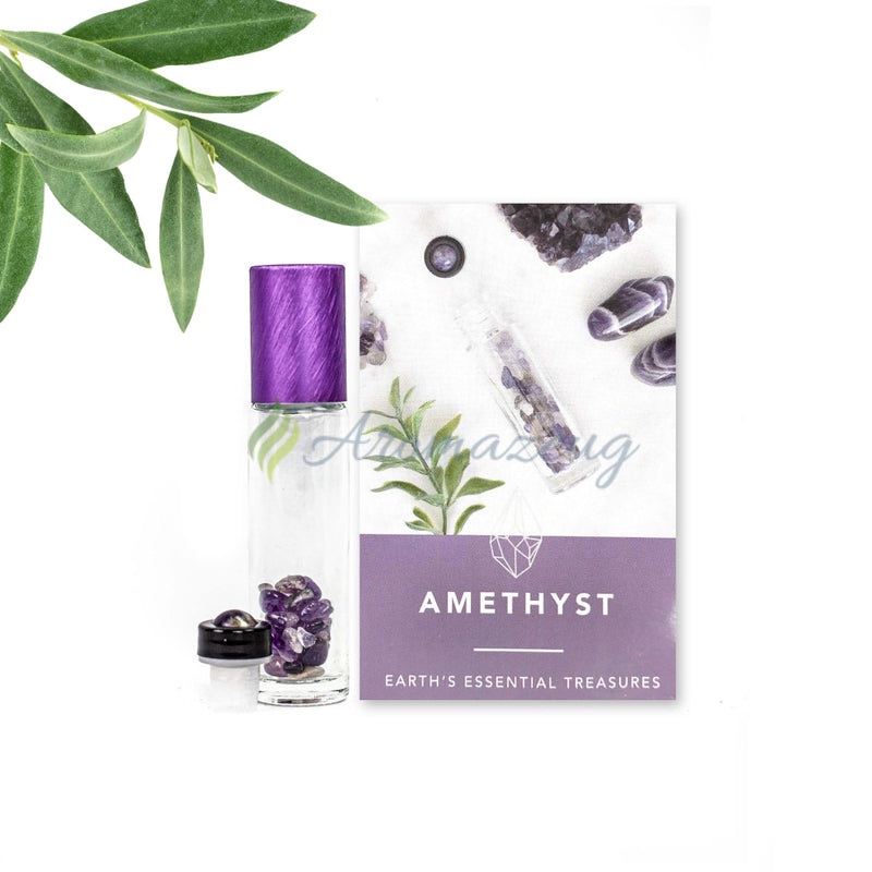 Laden Sie das Bild in Galerie -Viewer, Edelstein 10 Ml Roll-On Set Amethyst Aufsatz
