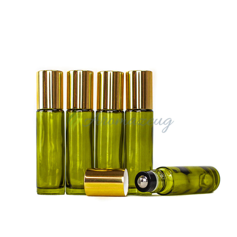 Laden Sie das Bild in Galerie -Viewer, 10 Ml Roll-On Flaschen Olive (Paket Von 5)
