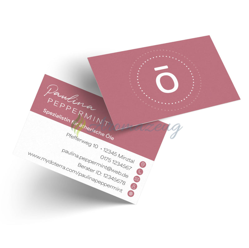 Laden Sie das Bild in Galerie -Viewer, 100 Personalisierte Visitenkarten Für Berater Blossom Design Mit Ō-Logo Für
