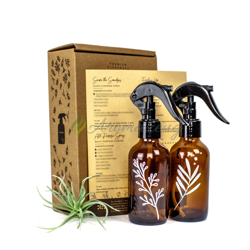 Laden Sie das Bild in Galerie -Viewer, 120 Ml Spray Flaschen - Paket Von 2 Braunglas Flasche
