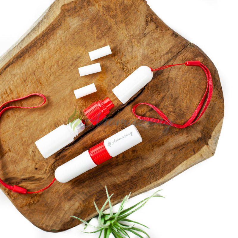 Laden Sie das Bild in Galerie -Viewer, 2-In-1 Rollon-Flasche Mit Inhalierstift Rot Zubehör
