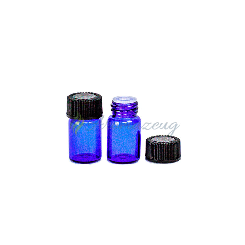 Laden Sie das Bild in Galerie -Viewer, 2 Ml Probeflaschen Blau (24 Stk.) Glassflaschen
