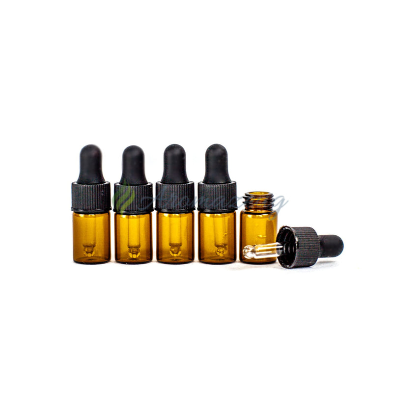 Laden Sie das Bild in Galerie -Viewer, 2 Ml Tropfpipetten Flaschen - Paket Von 5 Braunglas Zubehör

