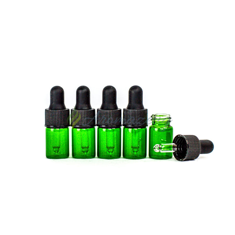 Laden Sie das Bild in Galerie -Viewer, 2 Ml Tropfpipetten Flaschen - Paket Von 5 Grün Zubehör

