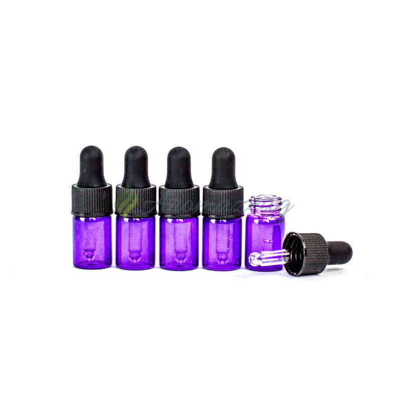 Laden Sie das Bild in Galerie -Viewer, 2 Ml Tropfpipetten Flaschen - Paket Von 5 Lila Zubehör
