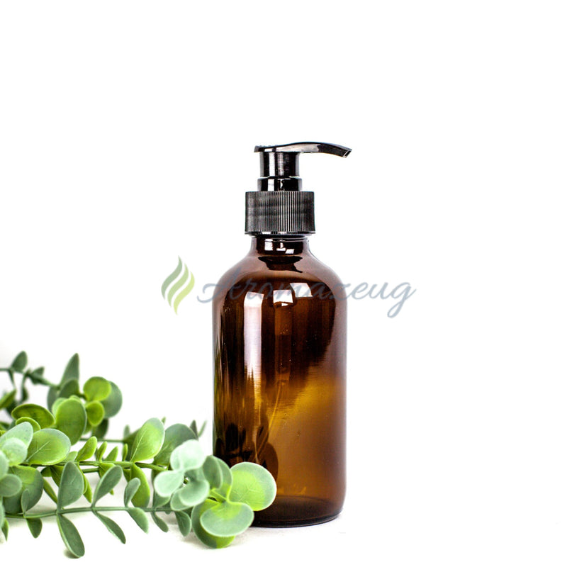 Laden Sie das Bild in Galerie -Viewer, 240 Ml Flasche Mit Pumpenspender Braunglas Behälter
