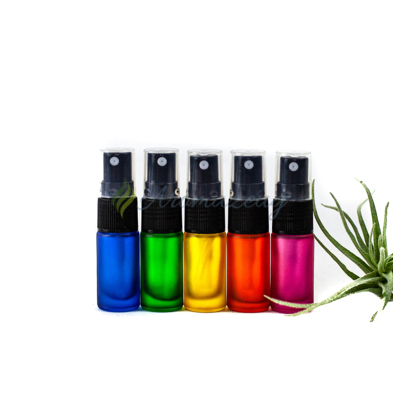 Laden Sie das Bild in Galerie -Viewer, 5 Ml Deluxe Farbige Roll-On-Flaschen In Matt Mit Spray-Aufsatz - Paket Von Mehrfarbig (Blau/ Gelb/
