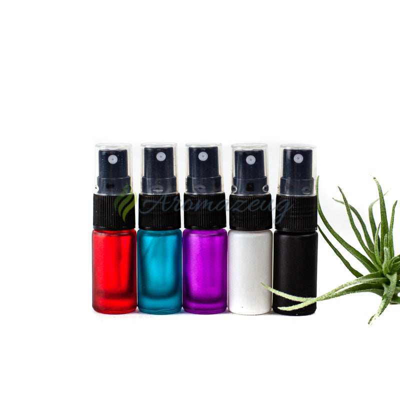 Laden Sie das Bild in Galerie -Viewer, 5 Ml Deluxe Farbige Roll-On-Flaschen In Matt Mit Spray-Aufsatz - Paket Von Mehrfarbig (Rot/
