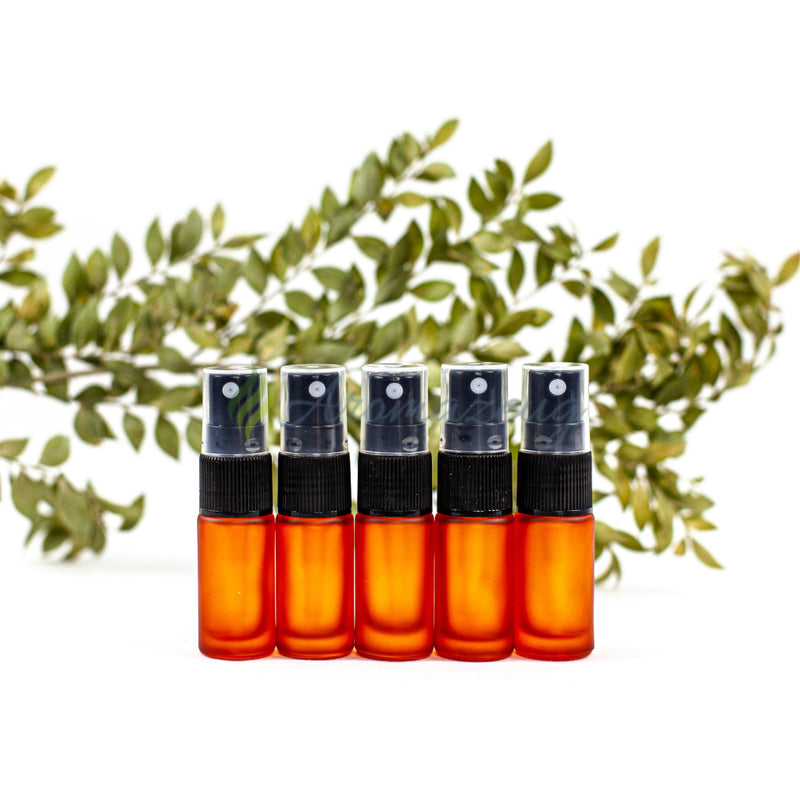 Laden Sie das Bild in Galerie -Viewer, 5 Ml Deluxe Farbige Roll-On-Flaschen In Matt Mit Spray-Aufsatz - Paket Von Orange Spray Flasche
