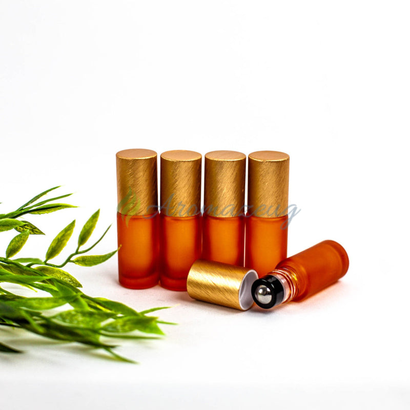 Laden Sie das Bild in Galerie -Viewer, 5 Ml Farbige Roll-On Flaschen In Matt Mit Metalldeckel Und Premium-Rollern - Paket Von Flasche
