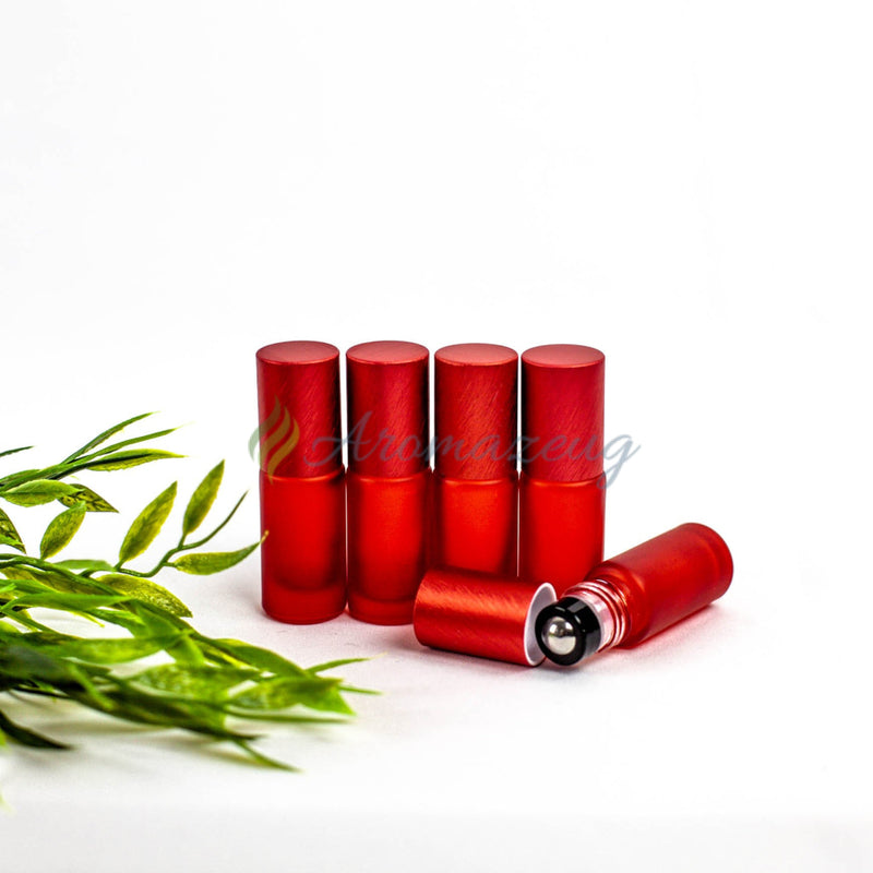 Laden Sie das Bild in Galerie -Viewer, 5 Ml Farbige Roll-On Flaschen In Matt Mit Metalldeckel Und Premium-Rollern - Paket Von Flasche
