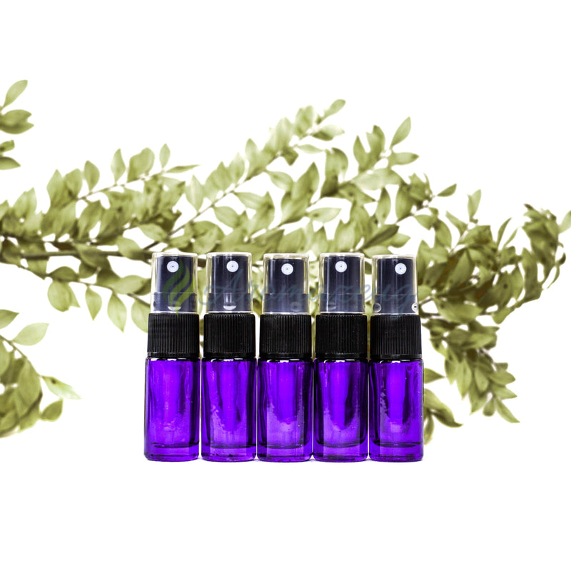 Laden Sie das Bild in Galerie -Viewer, 5 Ml Farbige Roll-On-Flaschen Mit Spray-Aufsatz - Paket Von Lila Spray Flaschen
