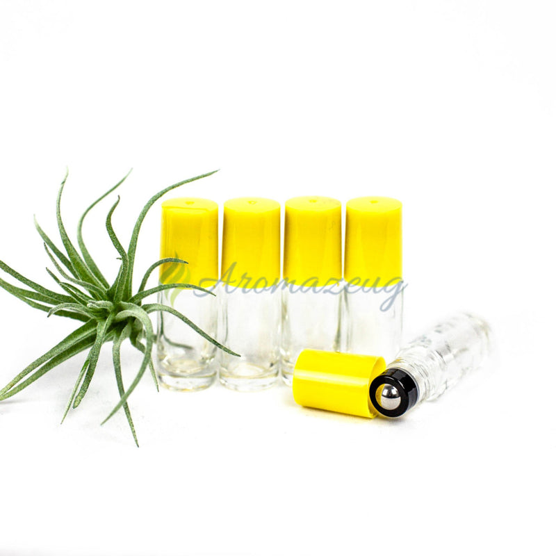 Laden Sie das Bild in Galerie -Viewer, 5 Ml Klare Roll-On Flaschen - Paket Von Gelb Flasche
