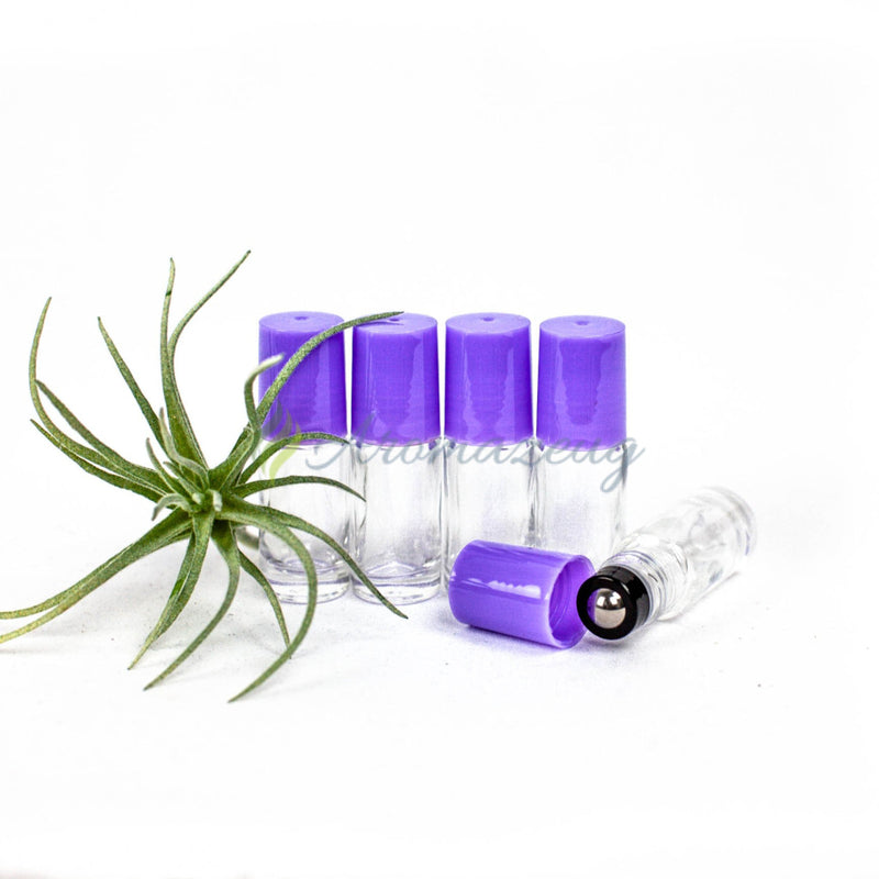 Laden Sie das Bild in Galerie -Viewer, 5 Ml Klare Roll-On Flaschen - Paket Von Amethyst Flasche
