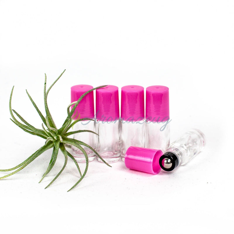 Laden Sie das Bild in Galerie -Viewer, 5 Ml Klare Roll-On Flaschen - Paket Von Pink Flasche
