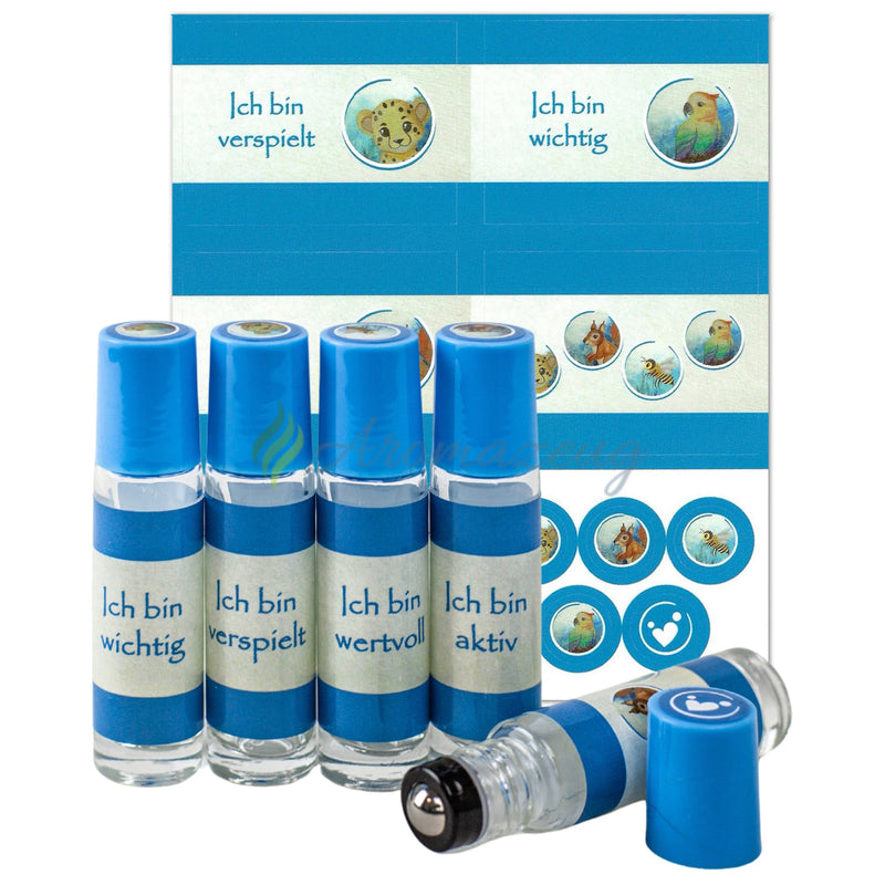 Laden Sie das Bild in Galerie -Viewer, Aufkleber Inklusive 10Ml Roll-On Flaschen Passend Zum Affirmationskartenset Für Kinder (1.
