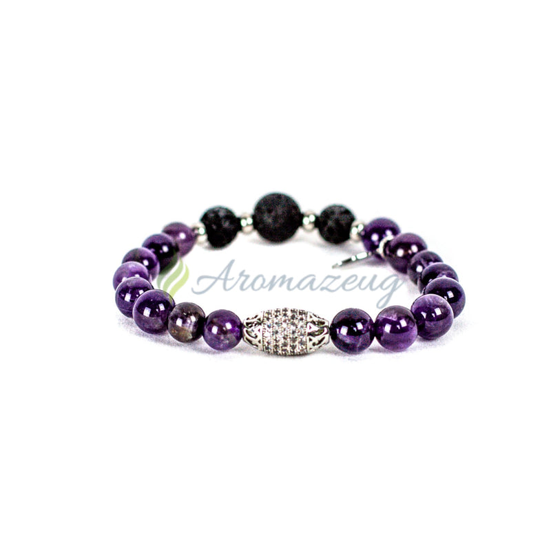 Laden Sie das Bild in Galerie -Viewer, Amethyst Edelstein Diffuser Armband Lehla Zubehör
