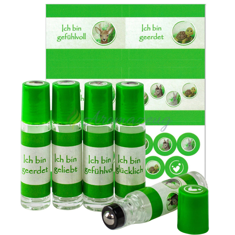 Laden Sie das Bild in Galerie -Viewer, Aufkleber Inklusive 10Ml Roll-On Flaschen Passend Zum Affirmationskartenset Für Kinder (1.
