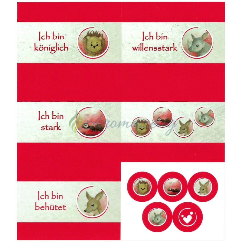 Laden Sie das Bild in Galerie -Viewer, Aufkleber passend zum Affirmationskartenset für Kinder (2. Auflage) Rot (Einzelner Aufkleberbogen) Aufkleber
