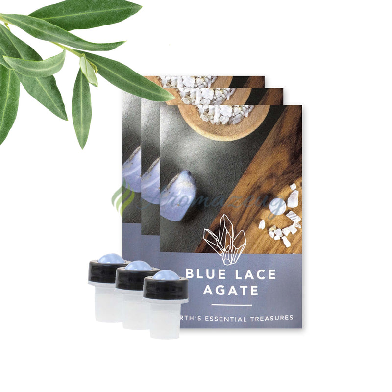 Laden Sie das Bild in Galerie -Viewer, Edelstein Roll-On Aufsatz Blue Lace Agate Flasche
