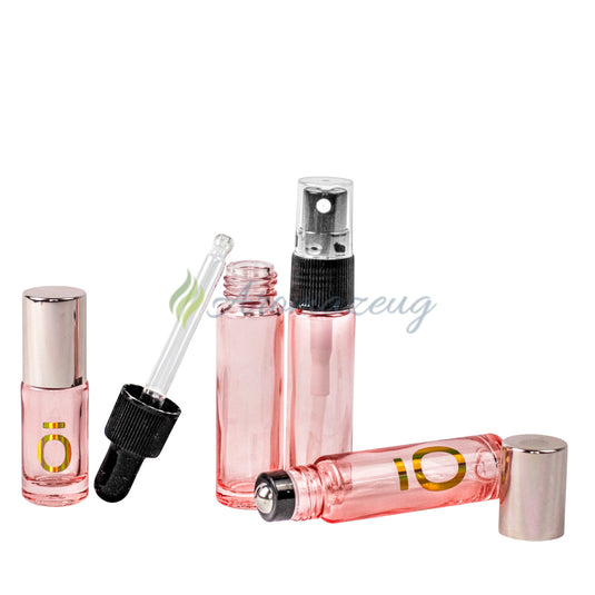 Flaschen Set PINK ROSE mit Logo Roll-On Flaschen