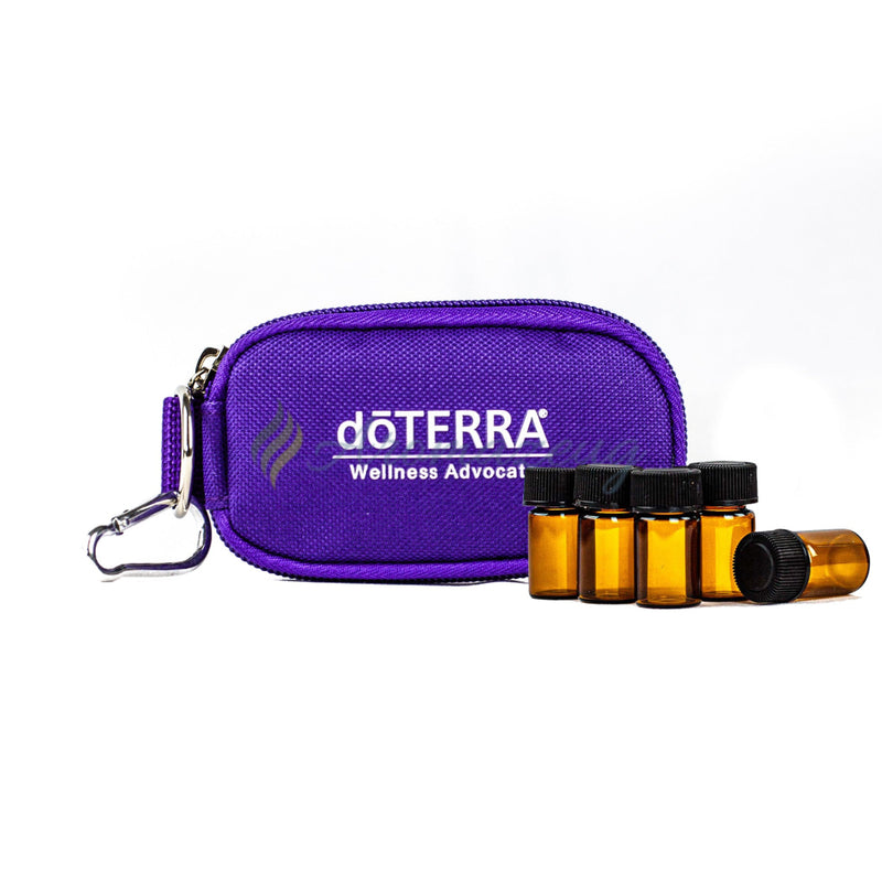 Laden Sie das Bild in Galerie -Viewer, Kombipaket: 2 Ml Probeflaschen (Paket Von 10) &amp; Schlüsselanhänger-Tasche Nylon Für 10 Lila Mit Logo
