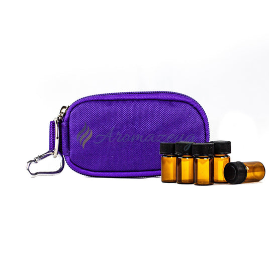 Kombipaket: 2 Ml Probeflaschen (Paket Von 10) & Schlüsselanhänger-Tasche Nylon Für 10 Lila Tasche