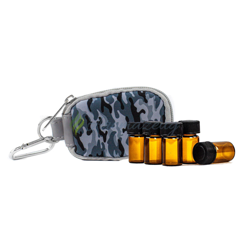Laden Sie das Bild in Galerie -Viewer, Kombipaket: 2ml Probeflaschen (Paket von 8) &amp; Camouflage Schlüsselanhänger-Tasche - Taschen
