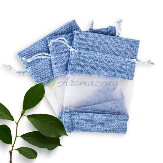 Leinensäckchen Duo 10 X 15 Cm (Paket Von 5) Blau Zubehör