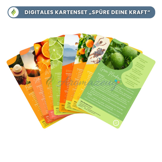 DROPS OF MAGIC - Personalisierte digitale Infokarten zu ätherischen Ölen - Personalisiertes Infokartenset ’Spüre deine