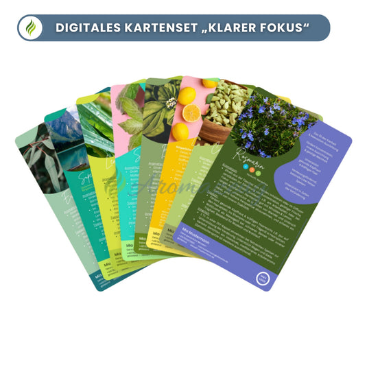 DROPS OF MAGIC - Personalisierte digitale Infokarten zu ätherischen Ölen - Personalisiertes Infokartenset ’Klarer