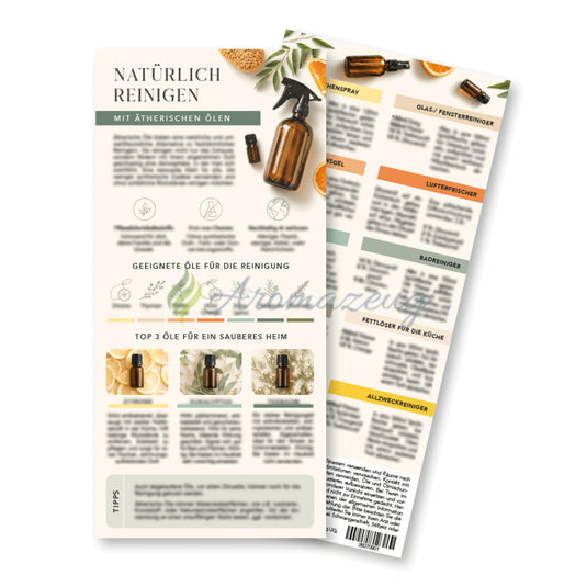 Natürlich reinigen mit ätherischen Ölen - Informationskarte (Paket von 25) - Karten