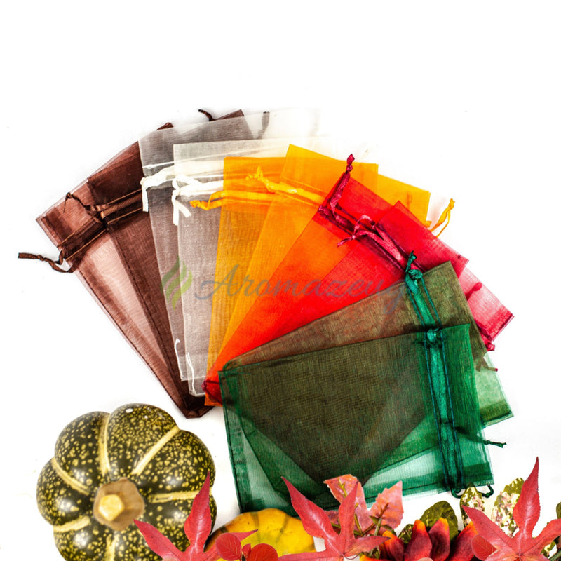 Laden Sie das Bild in Galerie -Viewer, Organzasäckchen 10 X 15 Cm Als Geschenkbeutel (Paket Von 10) Herbstzauber (Limitierte Edition)
