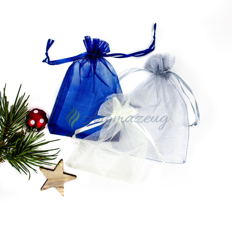 Laden Sie das Bild in Galerie -Viewer, Organzasäckchen 10 X 15 Cm Als Geschenkbeutel (Paket Von 10) Winterwunderland (Limitierte Edition)
