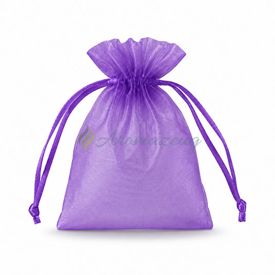 Organzasäckchen 9 x 12 cm als Geschenkbeutel (Paket von 10) - Lila - Taschen