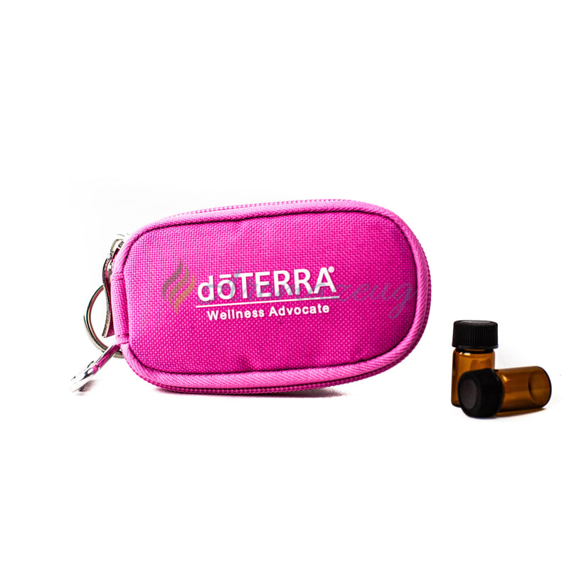 Laden Sie das Bild in Galerie -Viewer, Schlüsselanhänger-Tasche Nylon Für 10 Probeflaschen Rosa Mit Logo Tasche
