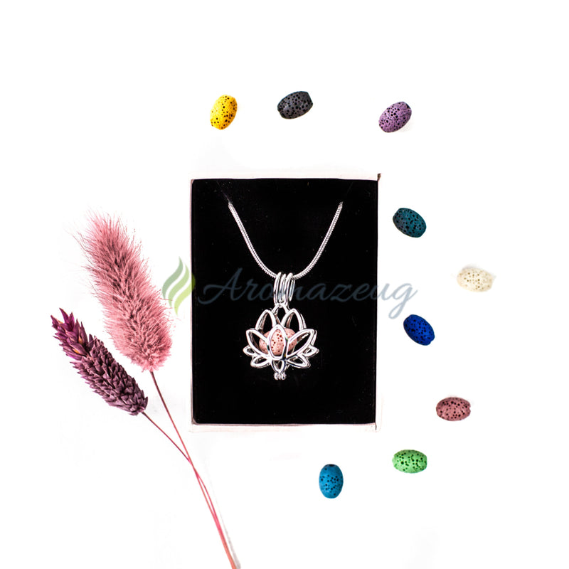 Laden Sie das Bild in Galerie -Viewer, Schmuckset Harmony Edelstahlkette Mit 10 Multicolor Lavaperlen In Schmuckbox Zubehör
