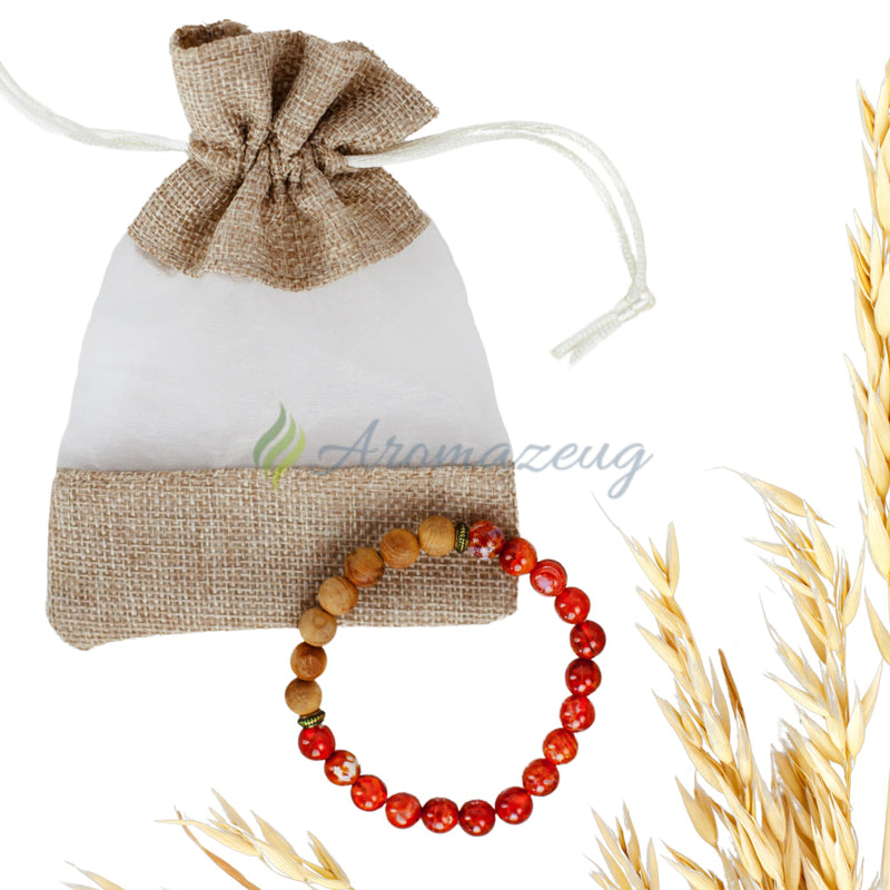 Laden Sie das Bild in Galerie -Viewer, Limited Edition: Diffuser Armband ’Sonne’ Mit Leinensäckchen Zubehör
