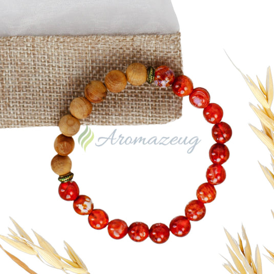 Limited Edition: Diffuser Armband ’Sonne’ Mit Leinensäckchen Zubehör