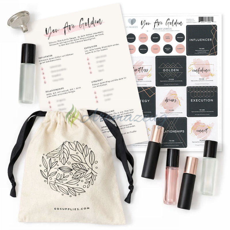 Laden Sie das Bild in Galerie -Viewer, YOU ARE GOLDEN Roll-On Flaschen DIY-Set - Zubehör
